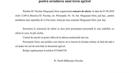 Arendare teren agricol